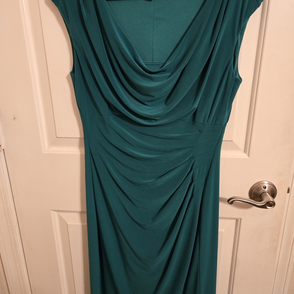 Ralph Lauren Green Draped Maxi Dress